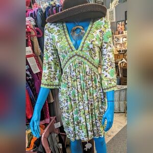 Vintage Milly Bergdorf Goodman Boho Mod Flower Power Dress Small